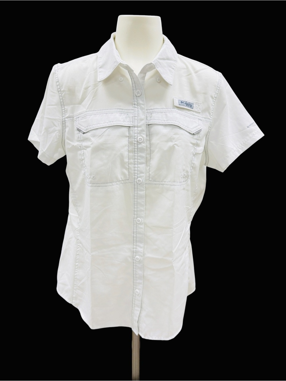 Columbia PFG Fishing White Shirt SS Vented Back Outdoors Women’s Size L - Picture 2 of 8